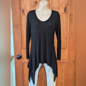 VENUS Black‎ Asymmetrical Tunic Top